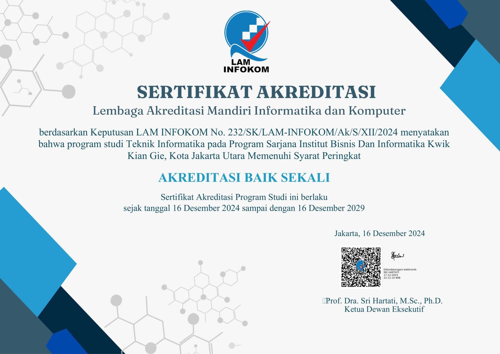 Sertifikat Profil Program Teknik Informatika